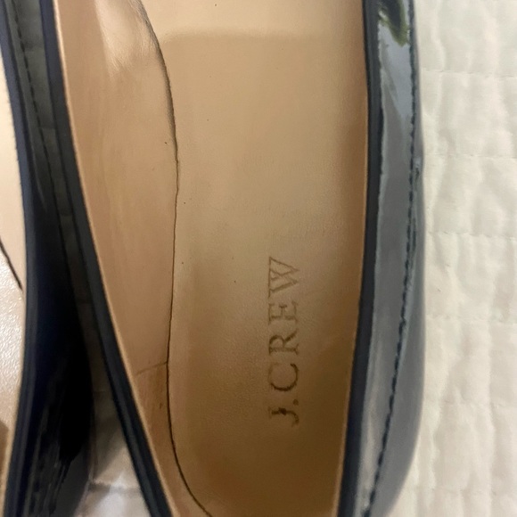 J.Crew Navy Patent Leather Loafer Flats Size 8 - Picture 4 of 4